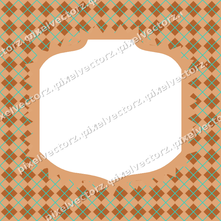 Decorative patterned mat frame in orange and teal with argyle diamonds