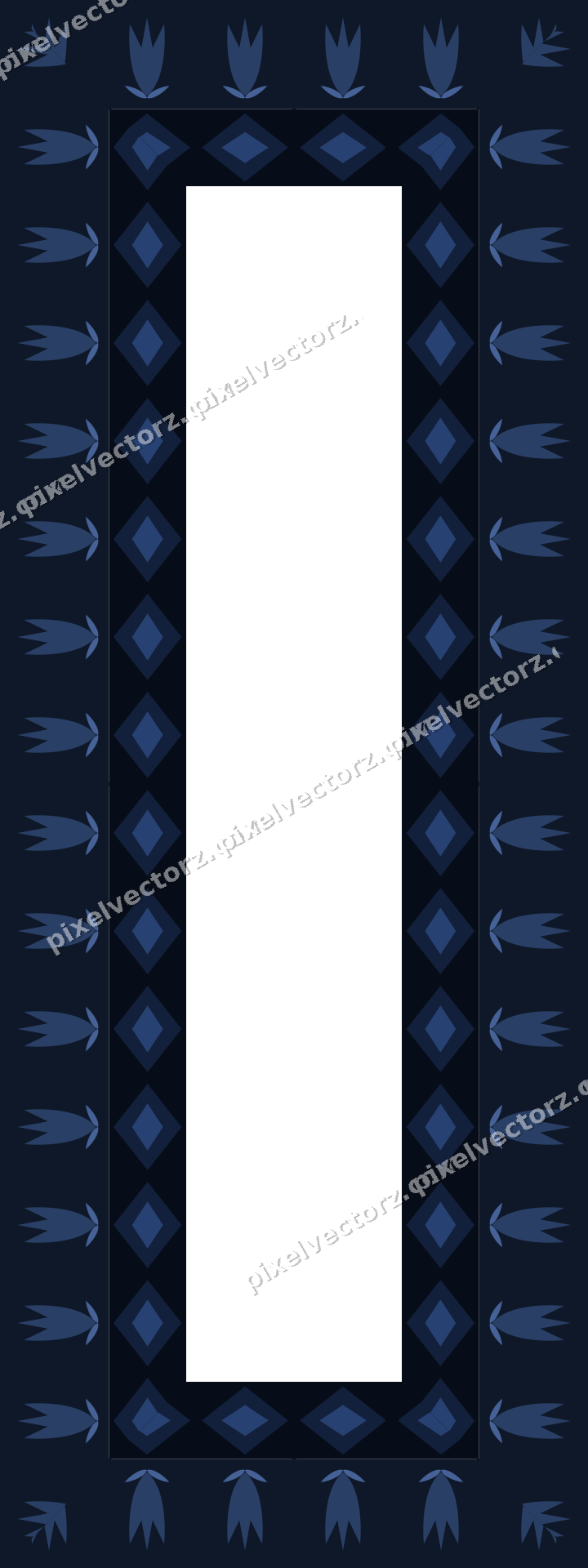 Decorative picture frame border in dark blue with diamond band