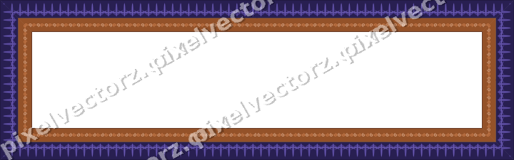 Decorative picture frame border in orange and blue with acanthus leaf