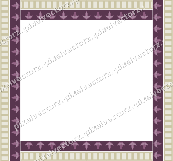Decorative picture frame border in dark magenta and lime with dentil