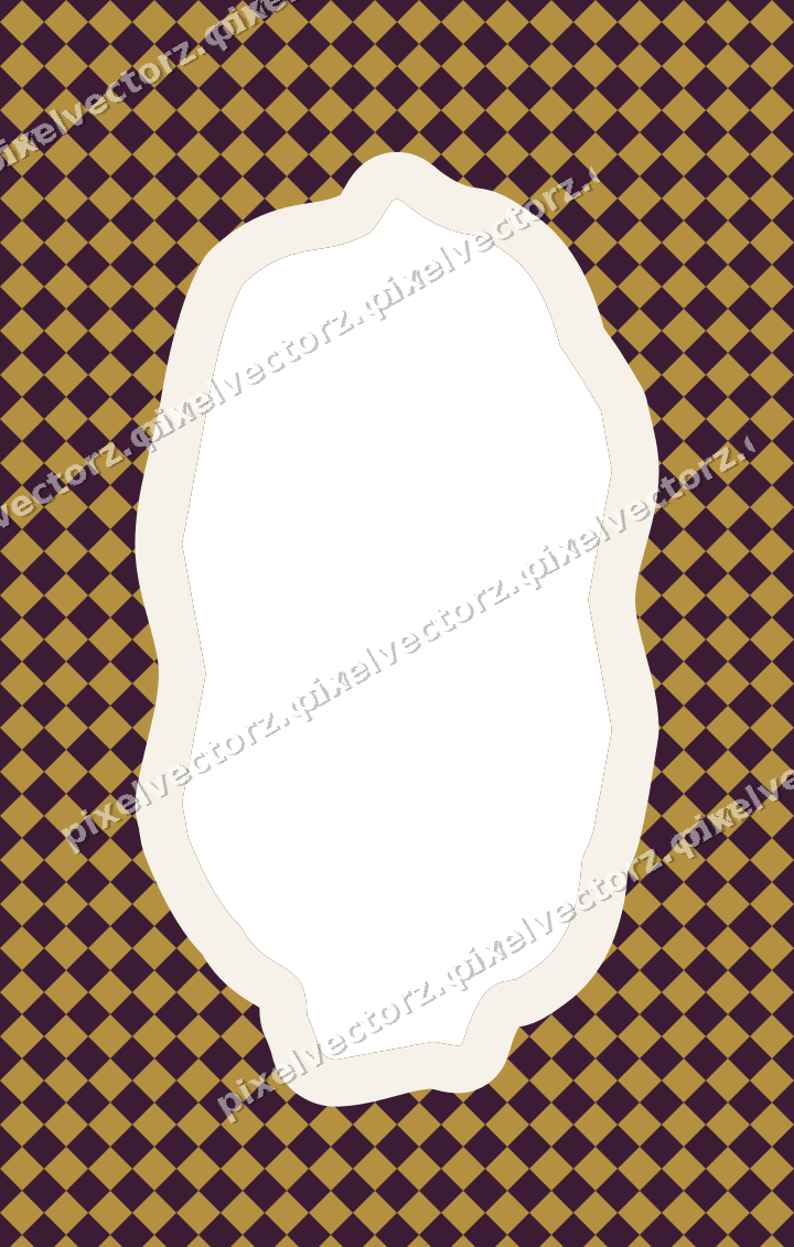 Decorative patterned mat frame in dark magenta with harlequin diamonds