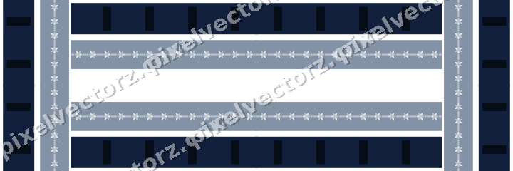 Decorative picture frame border in dark blue with rosette band