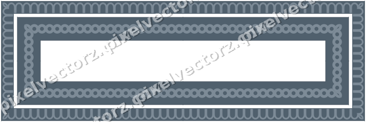 Decorative picture frame border in blue and orange with ring chain