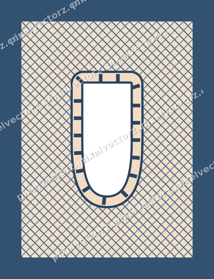 Decorative patterned mat frame in dark blue with diagonal lattice