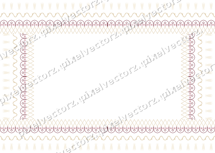 Decorative picture frame border in dark pink with gothic tracery