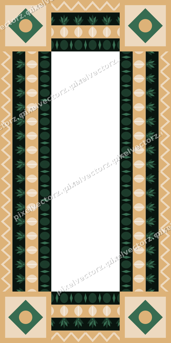 Decorative picture frame border in dark green with leaf moulding