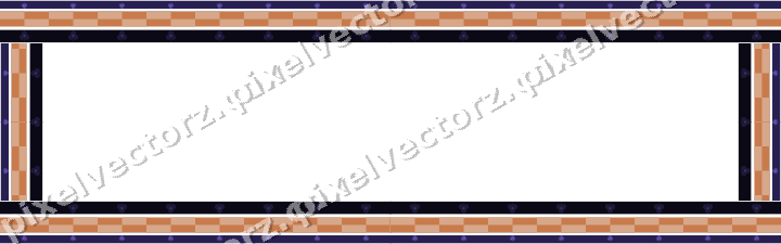 Decorative picture frame border in orange and blue with palmette