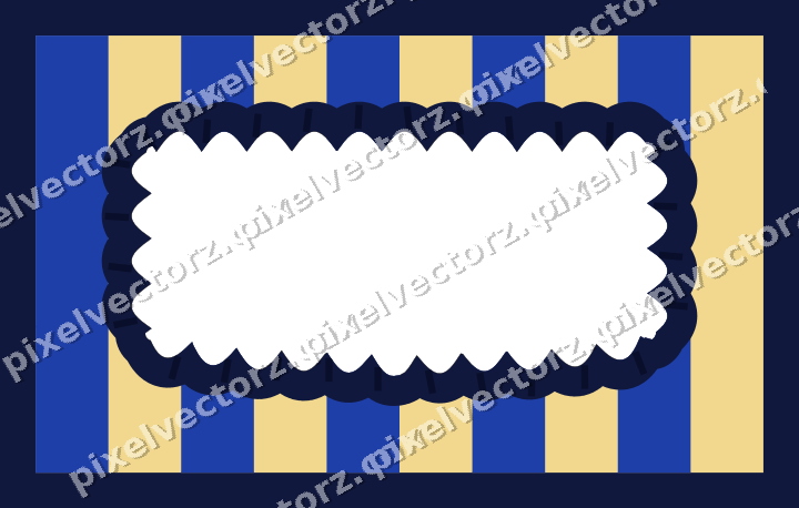 Decorative patterned mat frame in amber and blue with vertical stripes
