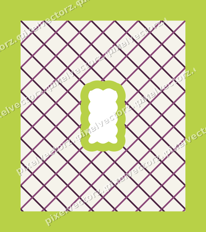 Decorative patterned mat frame in dark magenta with diagonal lattice