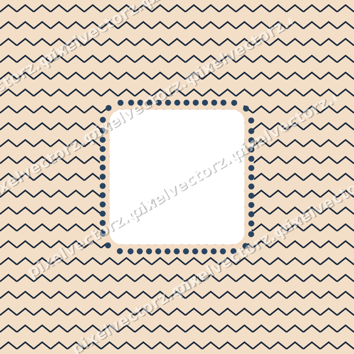 Decorative patterned mat frame in dark blue and orange with zigzag
