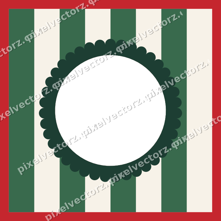 Decorative patterned mat frame in dark green with vertical stripes