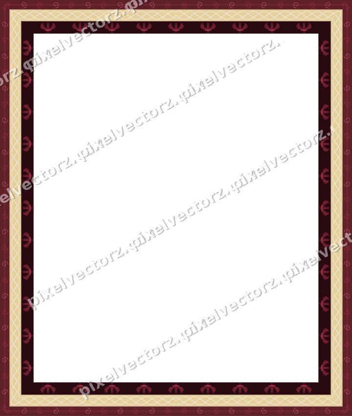 Decorative picture frame border in dark pink with fleur de lis band