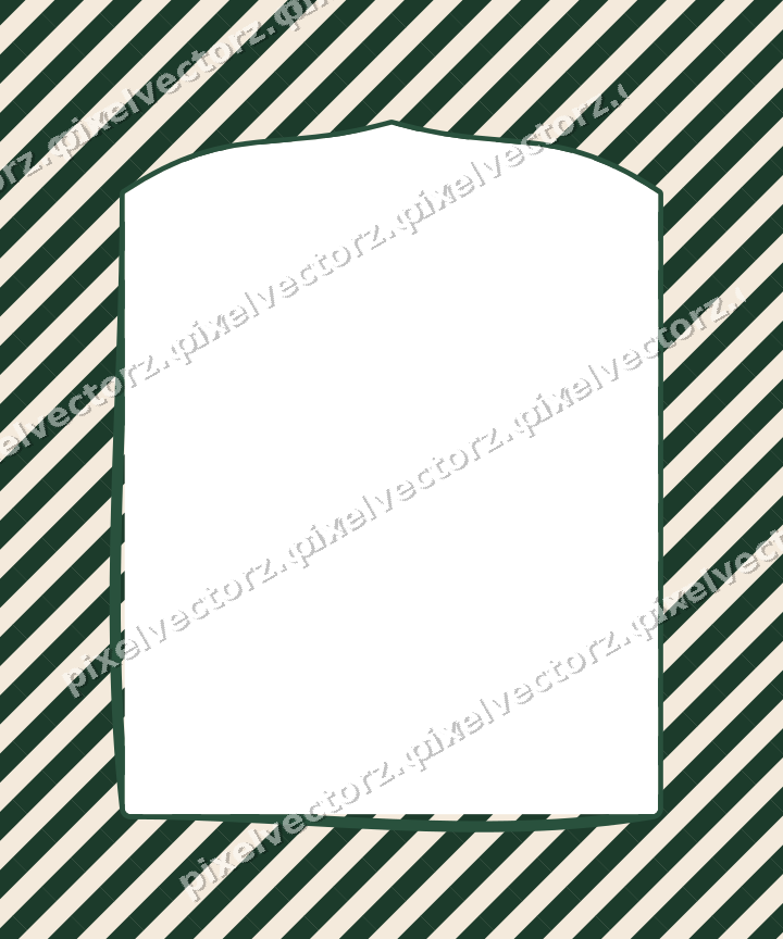 Decorative patterned mat frame in dark green with vertical stripes
