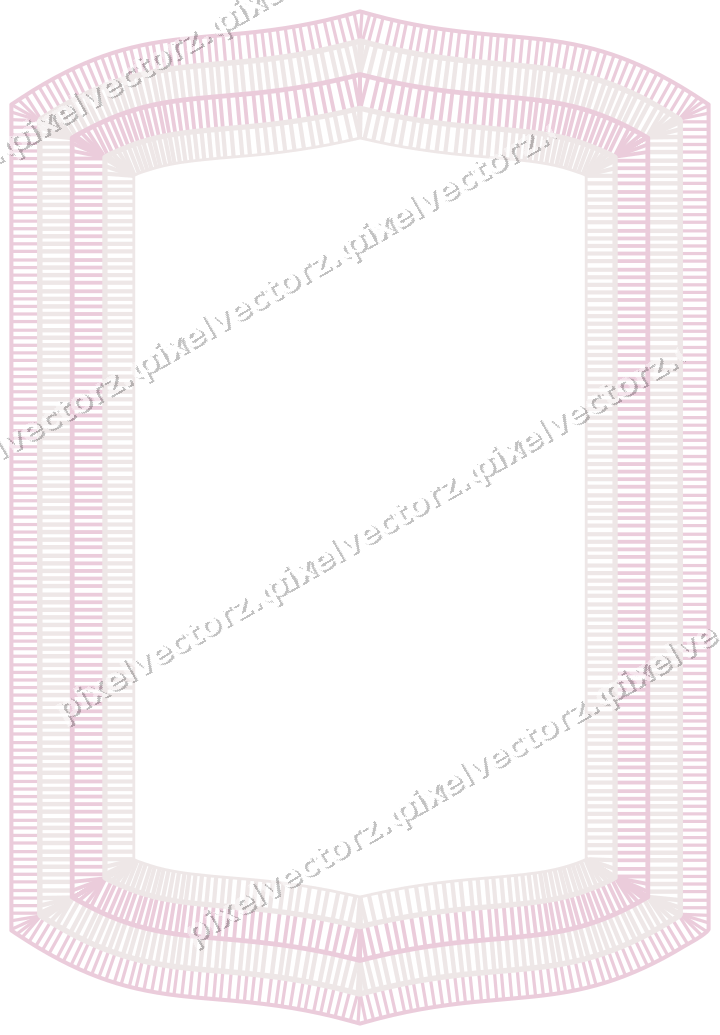 Decorative line art frame in pale pink and pale red with label plaque