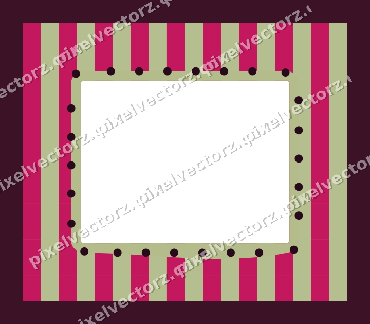 Decorative patterned mat frame in lime and pink with vertical stripes