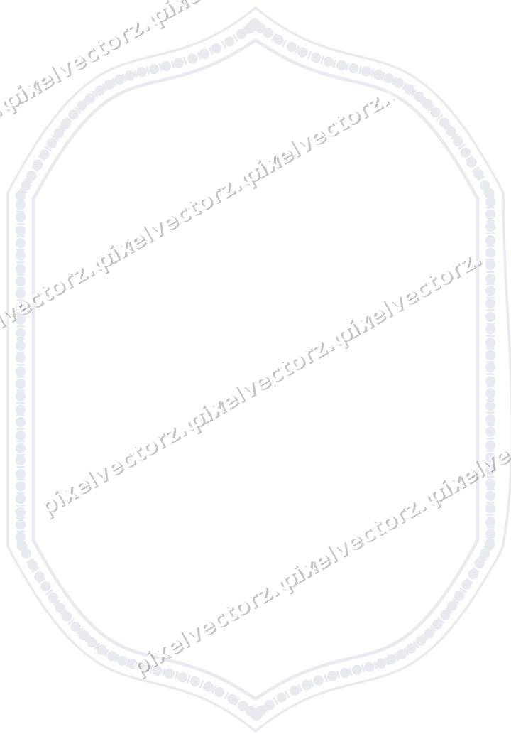 Decorative line art frame in dark blue and white with label plaque