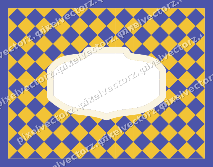 Decorative patterned mat frame in dark blue with harlequin diamonds
