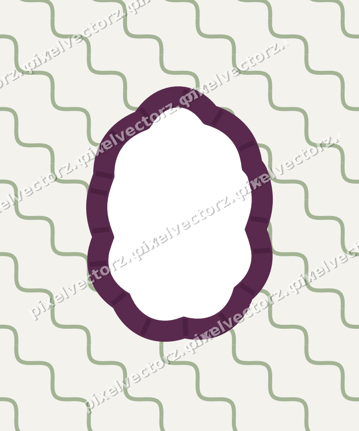 Decorative patterned mat frame in dark magenta with wavy lines