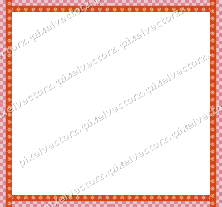 Decorative picture frame border in red and orange with palmette