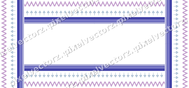 Decorative picture frame border in purple and blue with zigzag