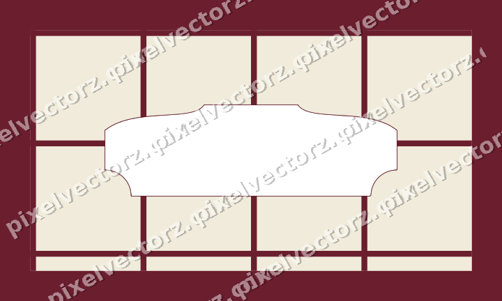 Decorative patterned mat frame in dark pink and red with grid check
