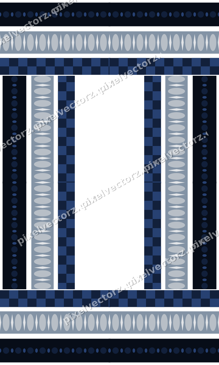 Decorative picture frame border in dark blue with bead and reel