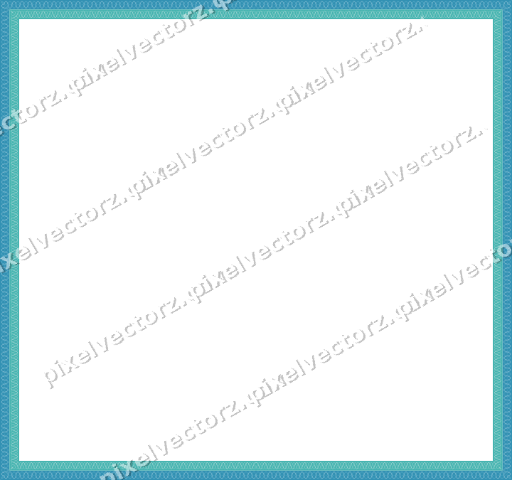 Decorative picture frame border in blue and cyan with arabesque