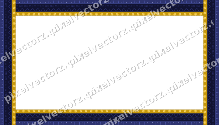 Decorative picture frame border in dark blue and amber with palmette
