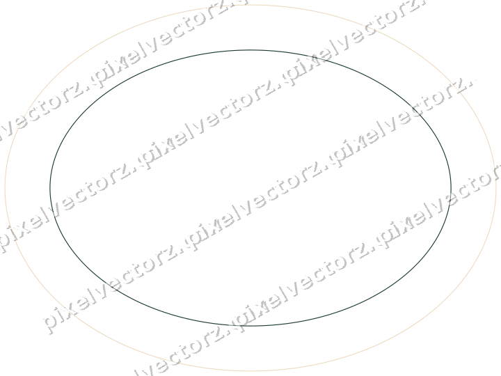 Dekorativer Zierrahmen in Dunkelgrün und Orange mit Oval