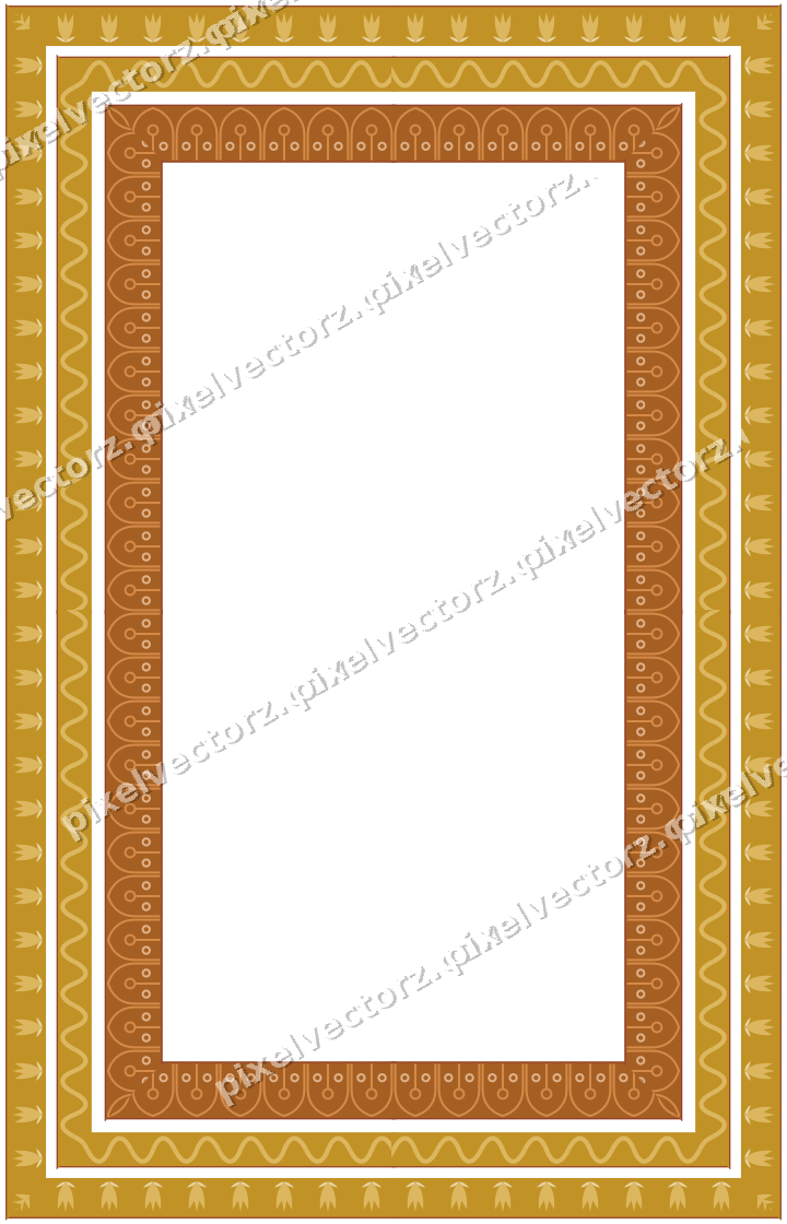 Decorative picture frame border in orange and amber with tulip frieze