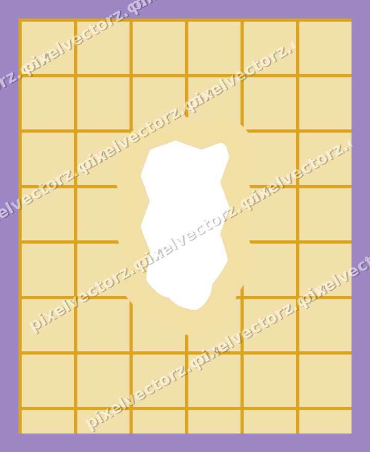 Decorative patterned mat frame in amber and purple with grid check