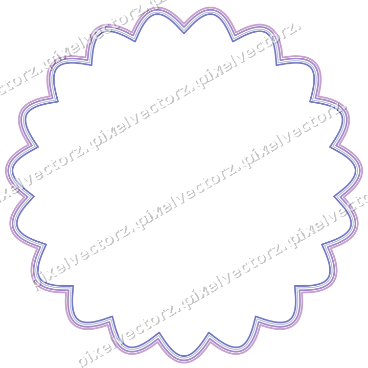 Dekorativer Zierrahmen in Violett und Blau mit Oval und Lappenrand