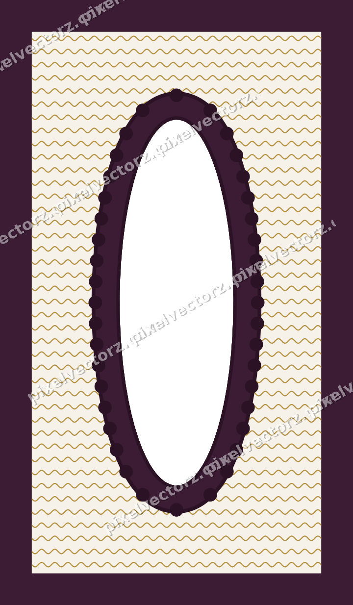 Decorative patterned mat frame in dark magenta with wavy lines