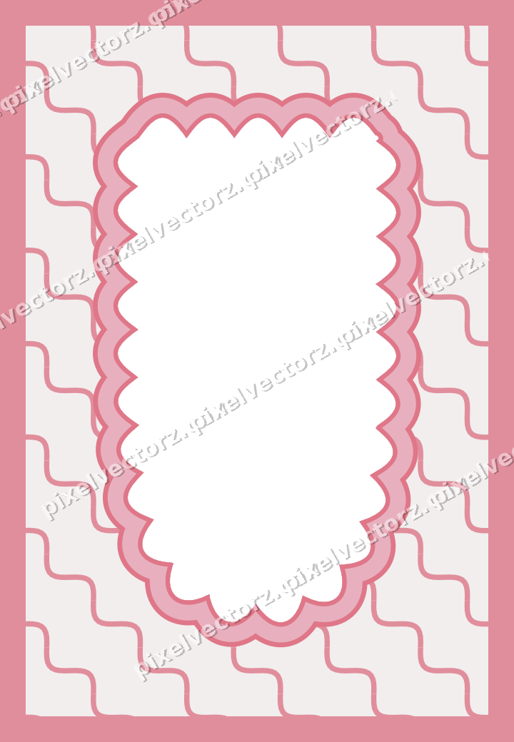 Decorative patterned mat frame in pale pink with wavy lines
