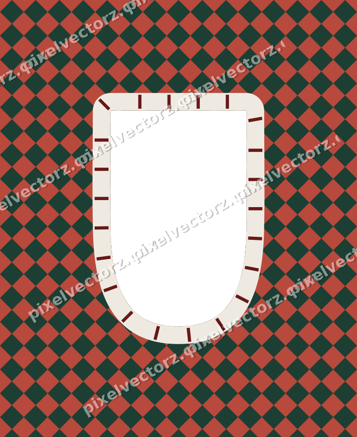 Decorative patterned mat frame in dark red with harlequin diamonds
