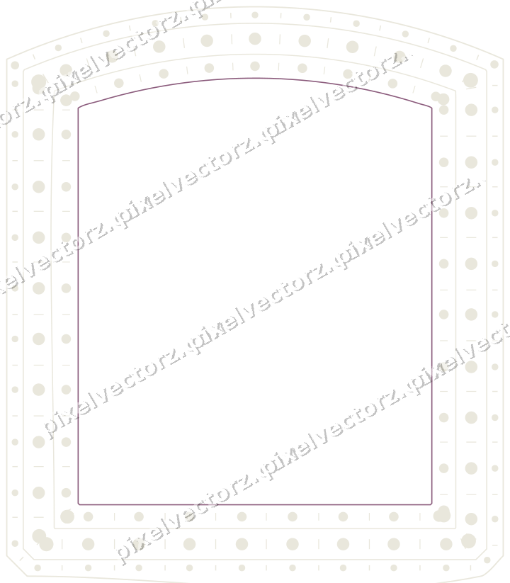 Decorative line art frame in dark magenta and lime with label plaque