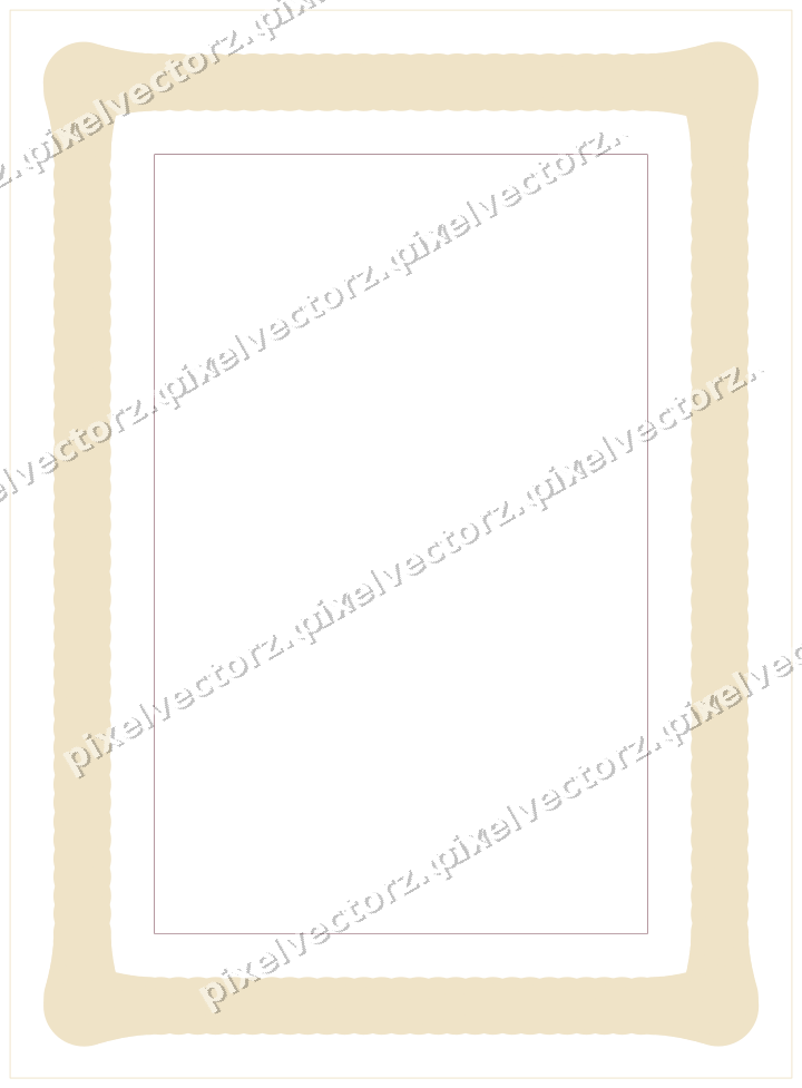 Decorative line art frame in dark pink and amber with label plaque