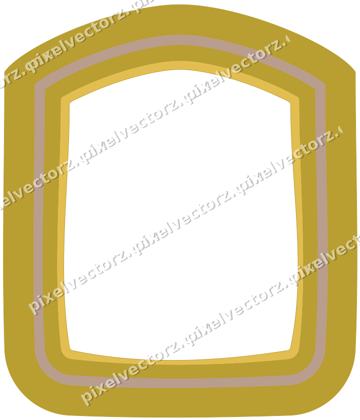 Decorative line art frame in amber and pale orange with label plaque
