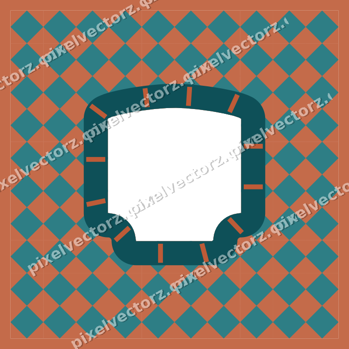 Decorative patterned mat frame in dark teal with harlequin diamonds