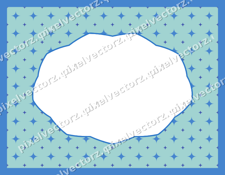 Decorative patterned mat frame in blue and cyan with sparkle pattern