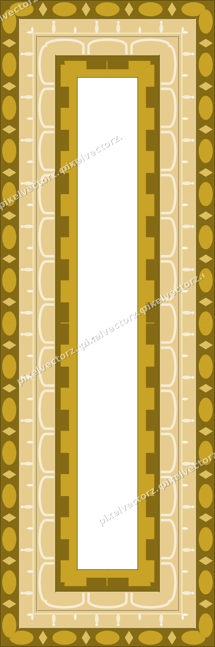 Decorative picture frame border in dark green with egg and dart