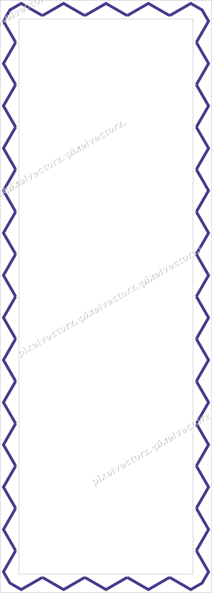 Decorative picture frame border in orange and blue with zigzag