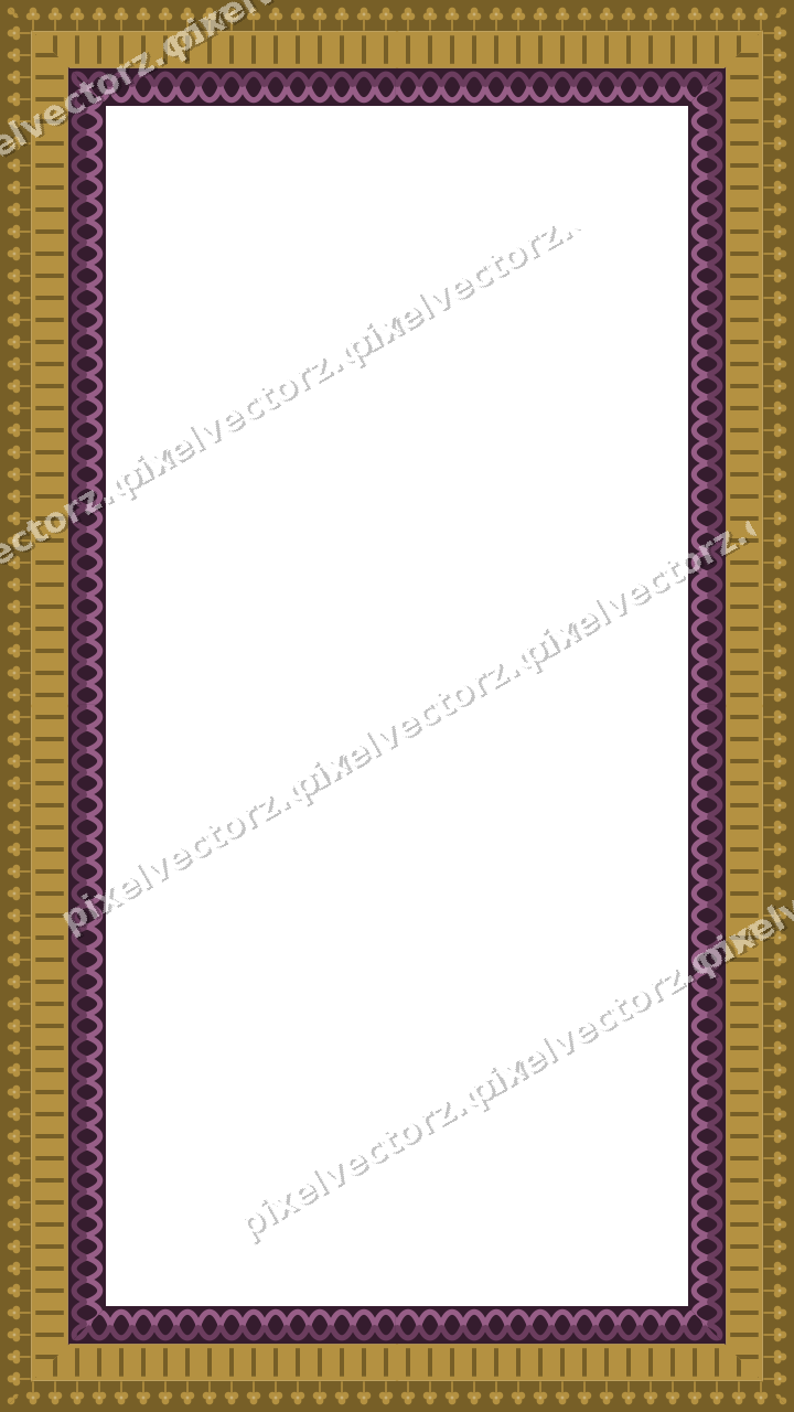 Decorative picture frame border in dark magenta with trefoil band