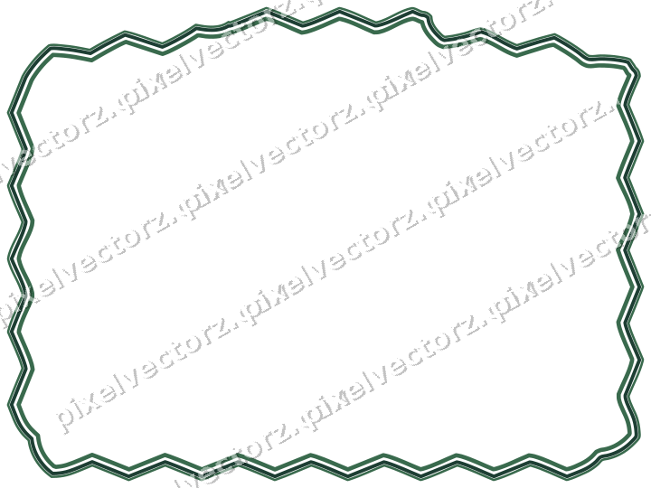 Decorative line art frame in dark green and red with label plaque