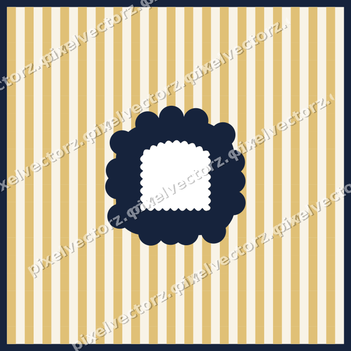 Decorative patterned mat frame in dark blue with vertical stripes