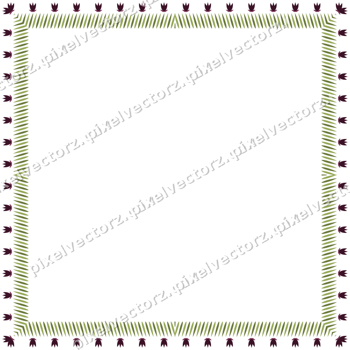 Decorative picture frame border in lime and pink with tulip frieze