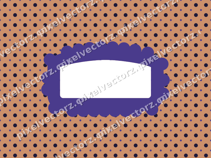 Decorative patterned mat frame in orange and blue with polka dots