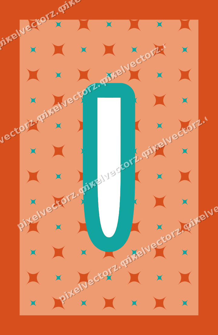 Decorative patterned mat frame in orange and teal with sparkle pattern