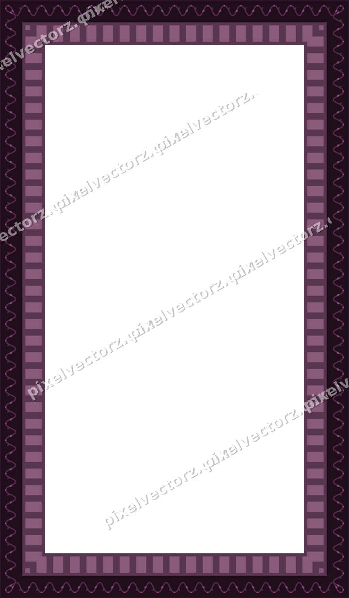 Decorative picture frame border in dark magenta and lime with dentil