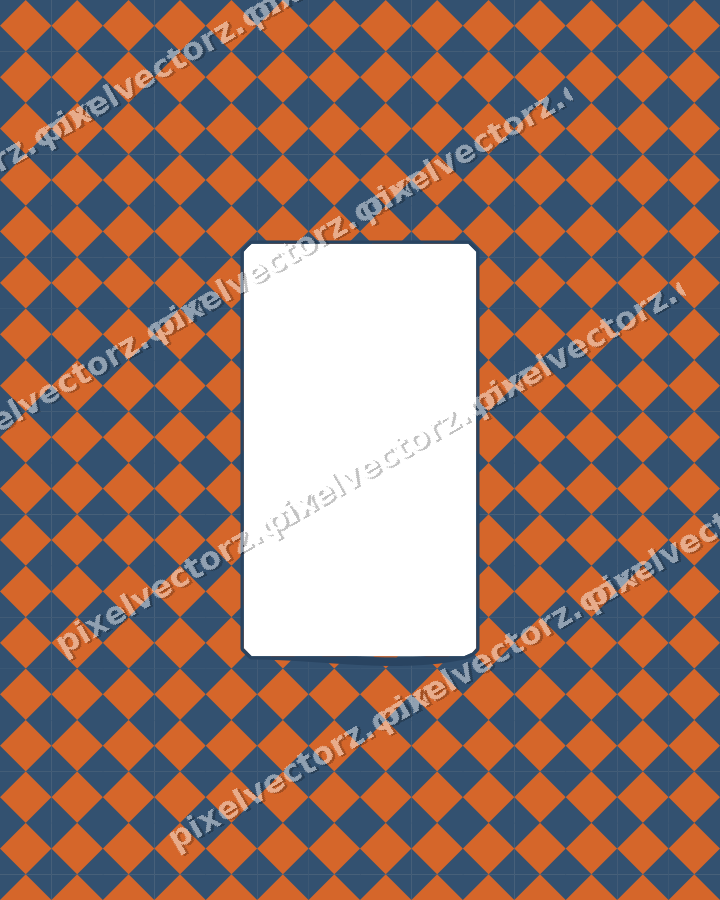 Decorative patterned mat frame in dark blue with harlequin diamonds